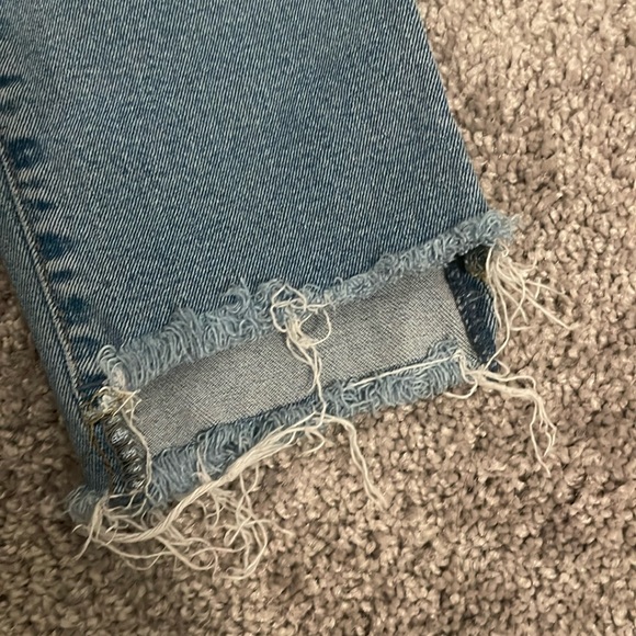 Mavi Ada Mid Rise Distressed Light Blue Wash  Boyfriend Jeans 24X25 - Picture 6 of 8